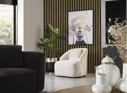 Sessel Ohrensessel Modern Stoff Wohnzimmer Polyester Weiß Design Sitz